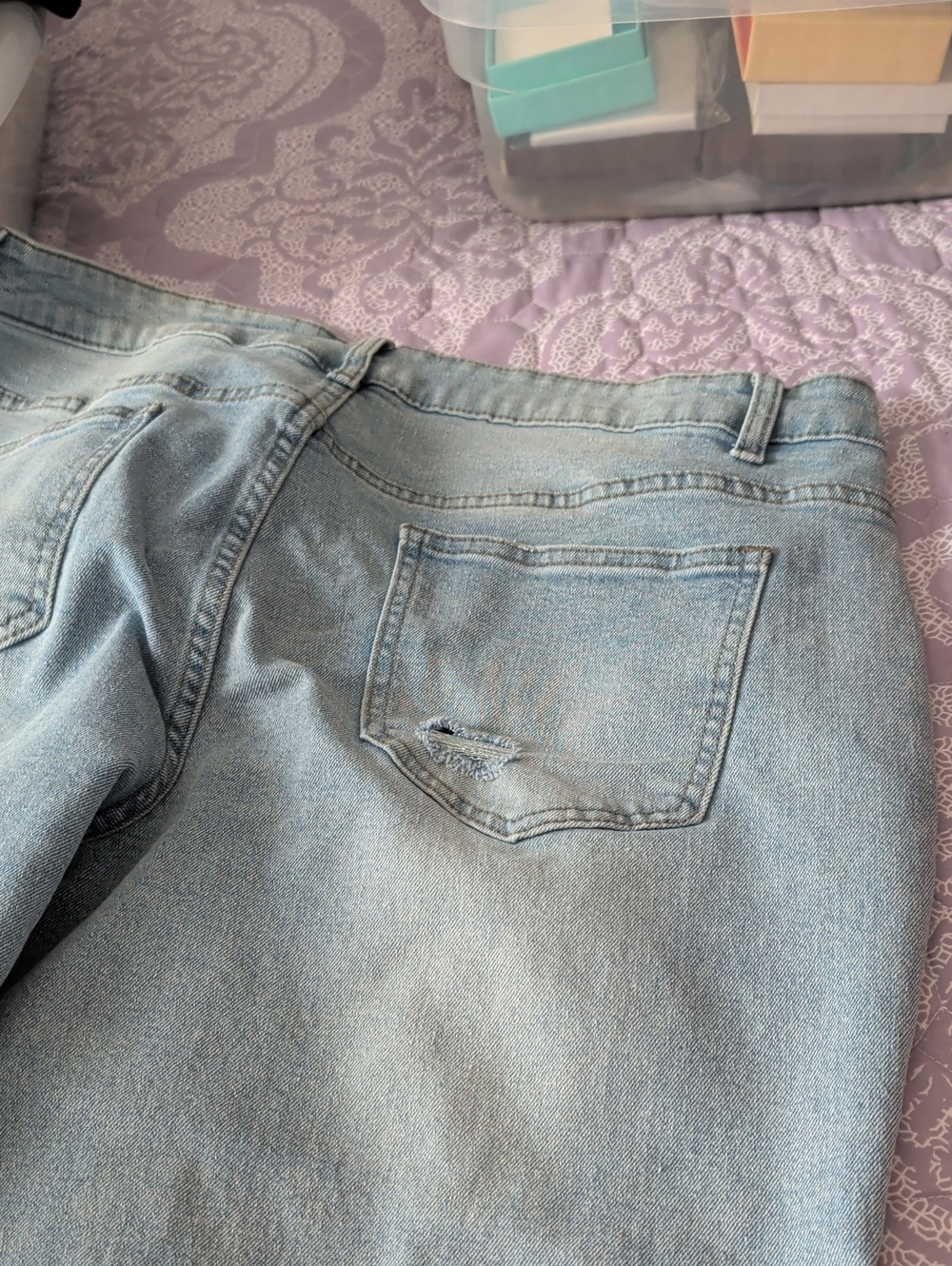 Light Blue Distressed Women’s Jeans - Picture 12 of 13